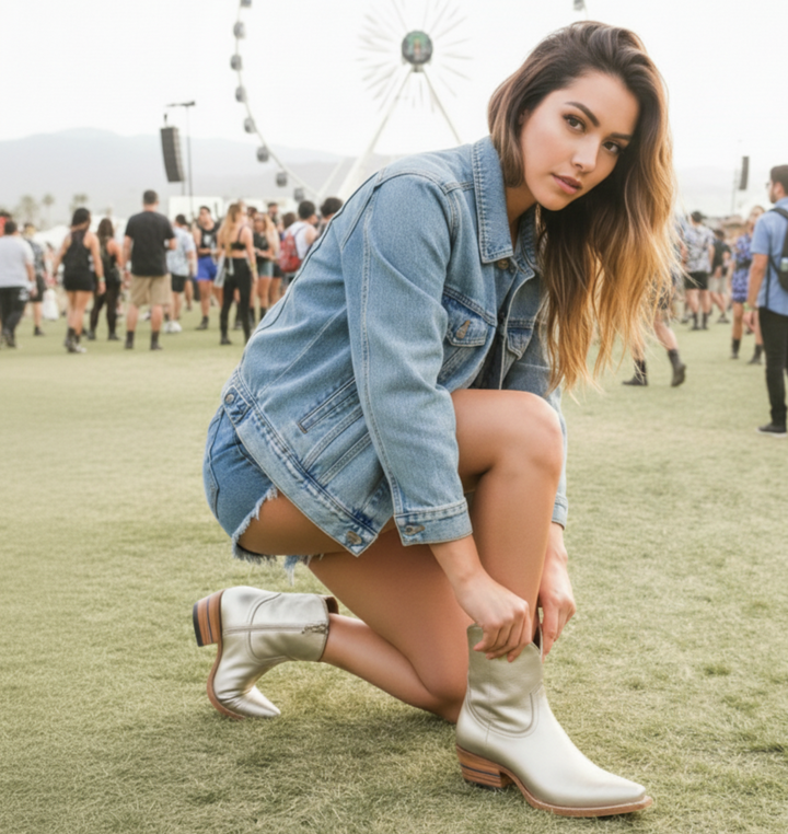 The Trinity women's ankle boot in 3 Nines Fine Silver