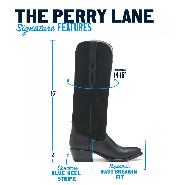 The Perry Lane women's knee-high boot in Rebelle of the Ball Black