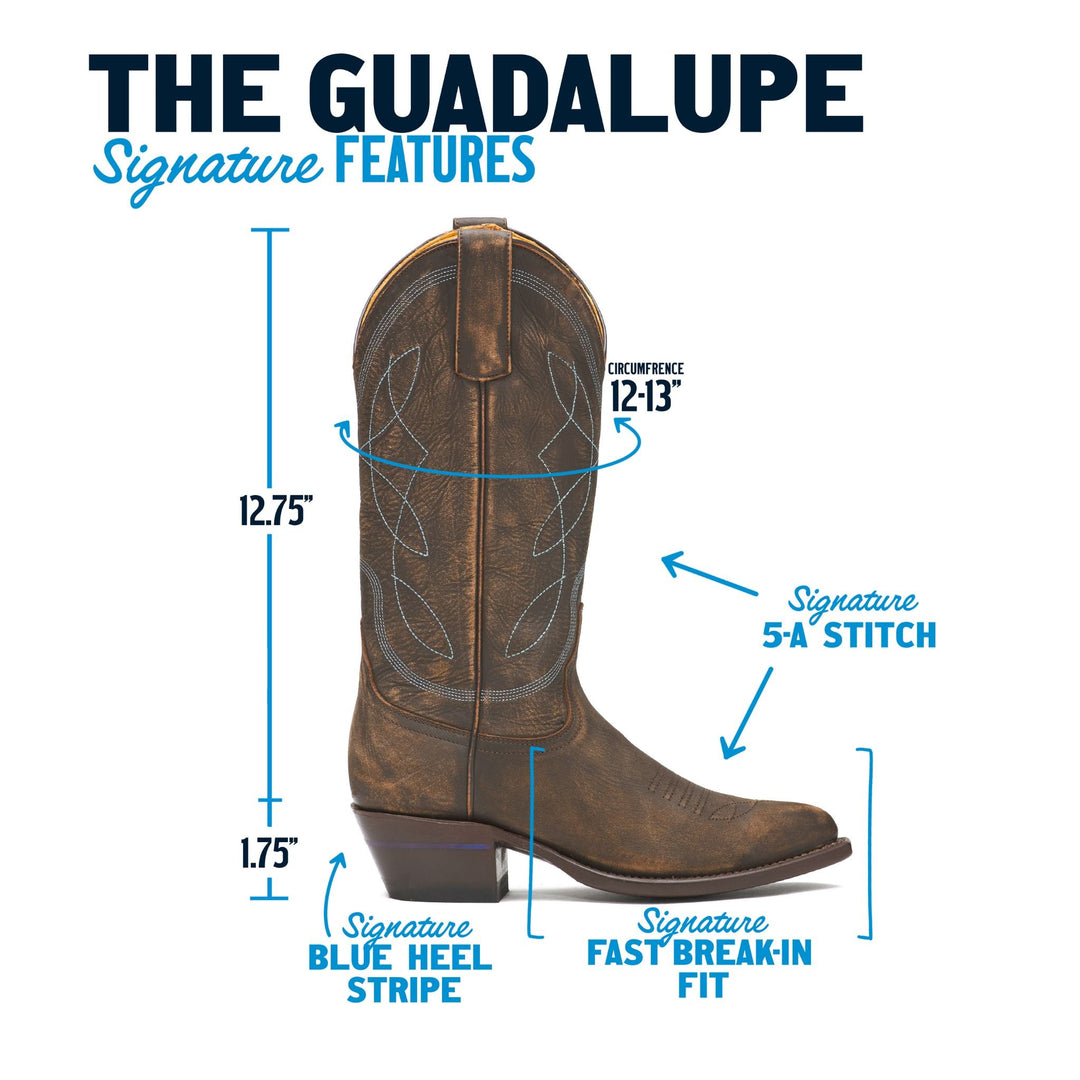 The Guadalupe women's tall boot in Cask Strength Dark Brown
