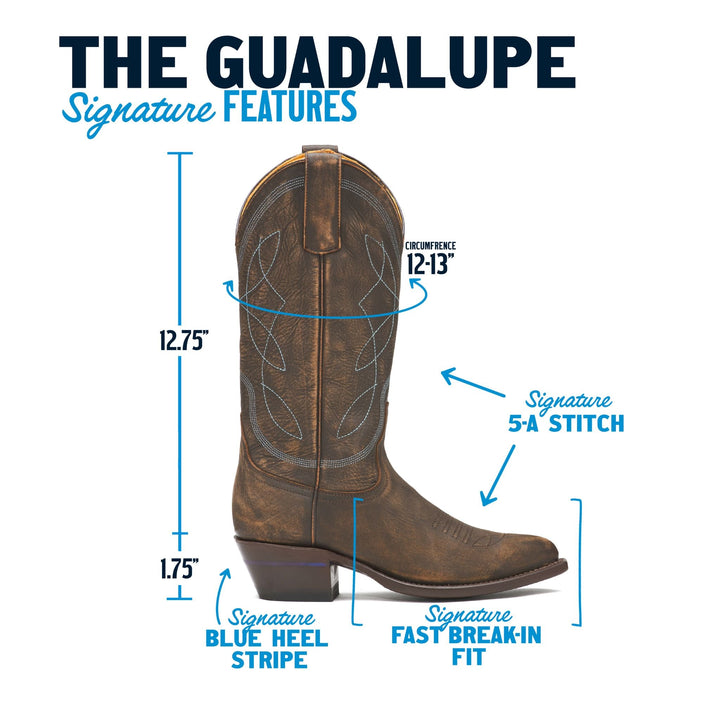 The Guadalupe women's tall boot in Cask Strength Dark Brown