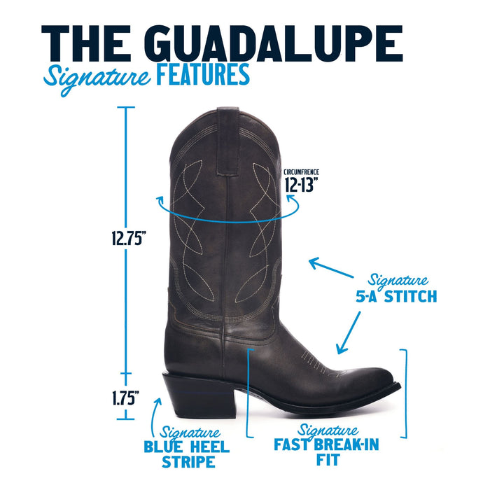 The Guadalupe women's tall boot in Dead Mans Kiss Black