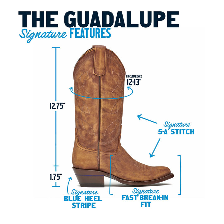 The Guadalupe women's tall boot in Anejo Nightcap Brown