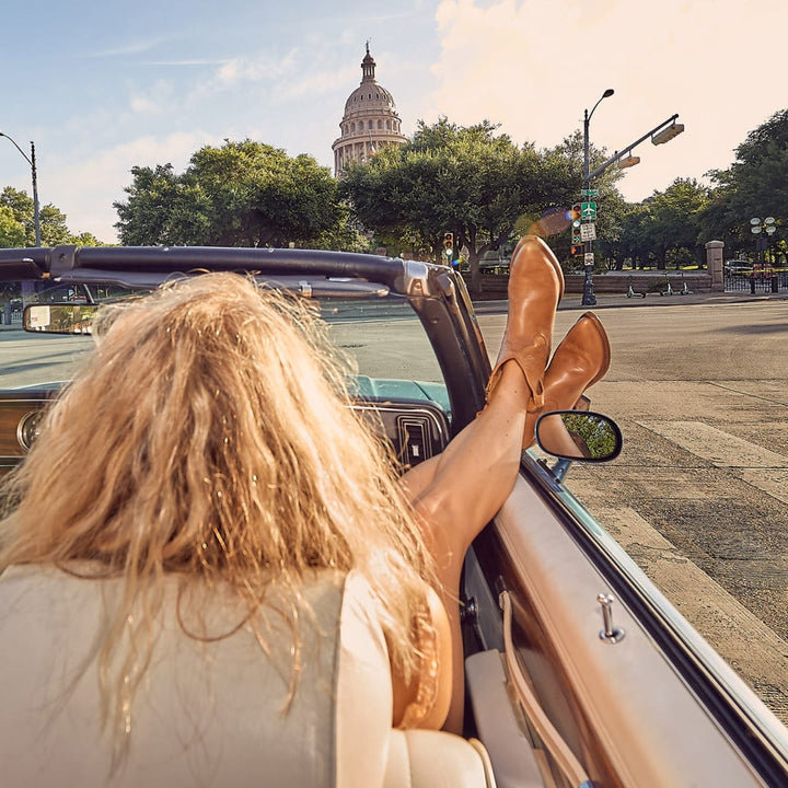The Rainey women's ankle boot in Marfa in the 70s
