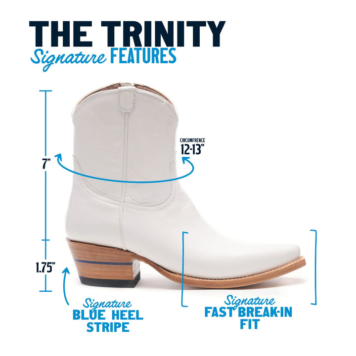 The Trinity women's ankle boot in Snowpocalypse White