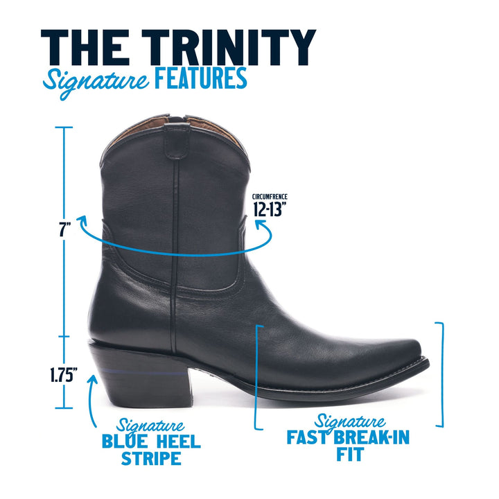 The Trinity women's ankle boot in Past Midnight Black